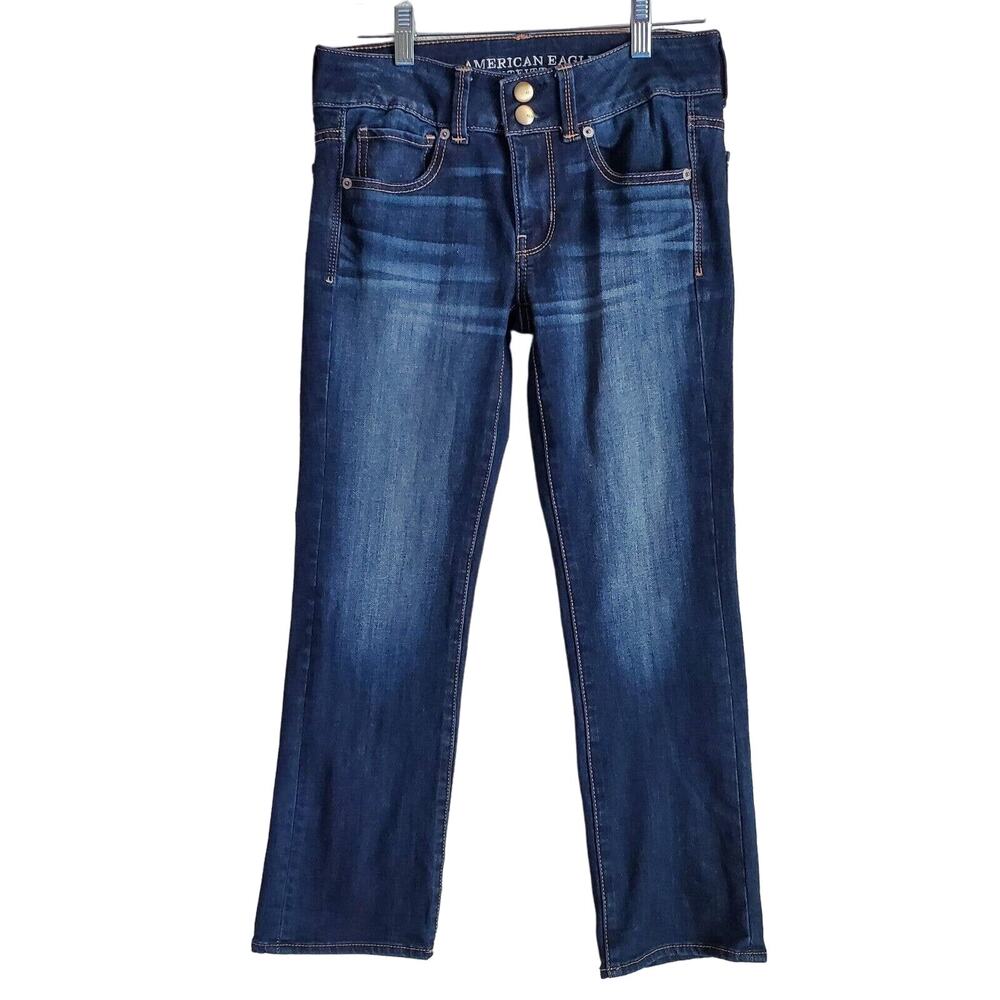 AMERICAN EAGLE Women's Size 2 Jeans Artist Crop Super Stretch Logo Waist 26"